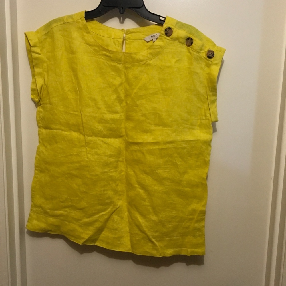 Yellow Button-Detail Top